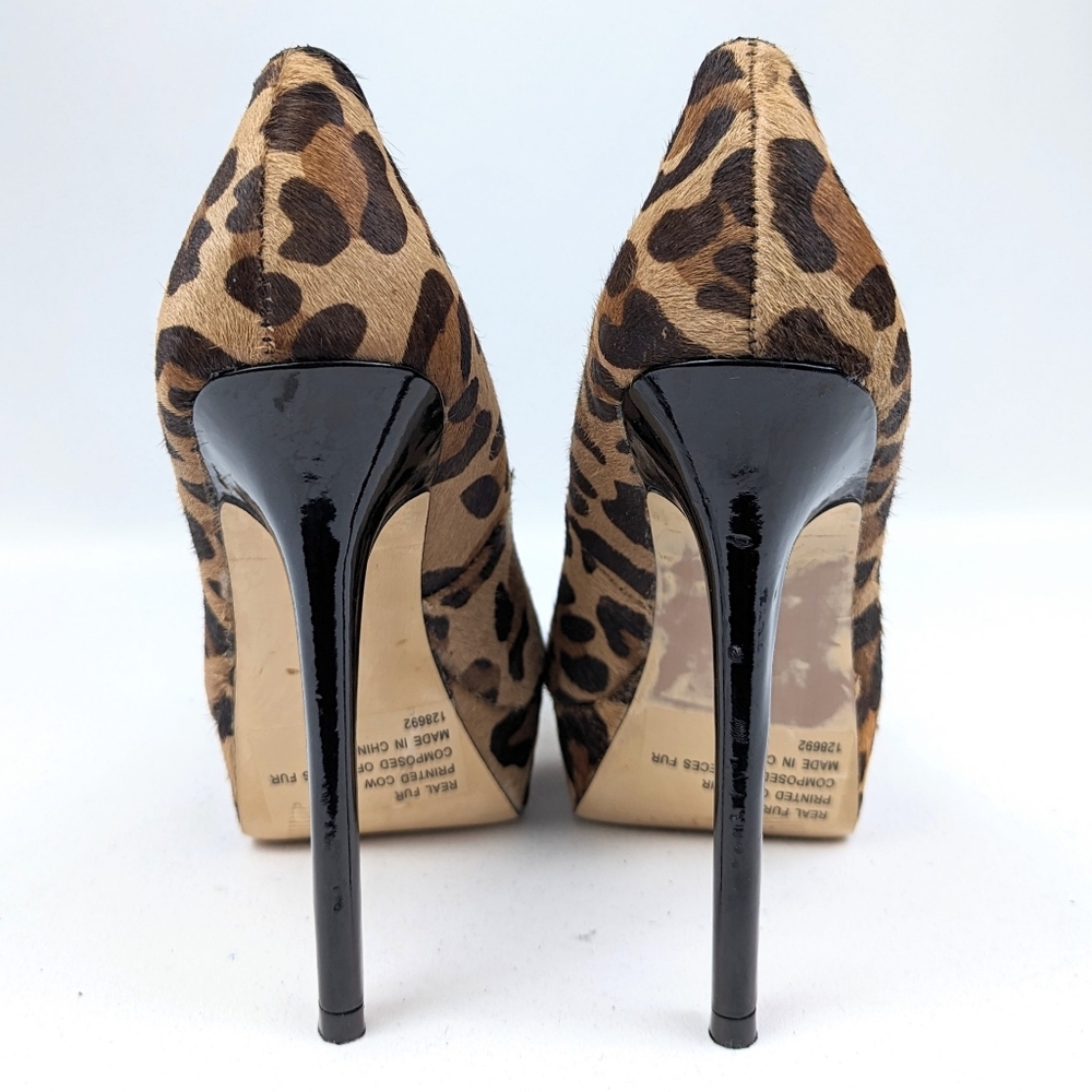 Steve Madden Bevv Leopard Platform Stiletto Heels Patent Leather Mob Wife 6.5 - Picture 8 of 16